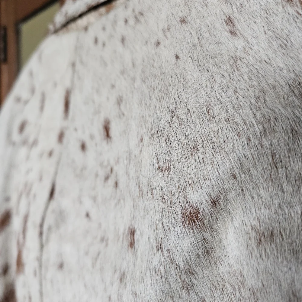 Genuine Hair-On Leather Cowhide Jacket - Picture 5 of 9